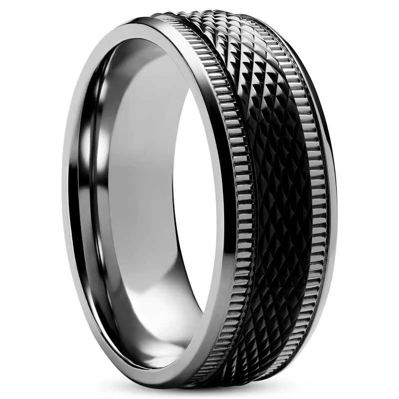 Anillo de titanio Aesop Hayes para hombres - Anillos de titanio