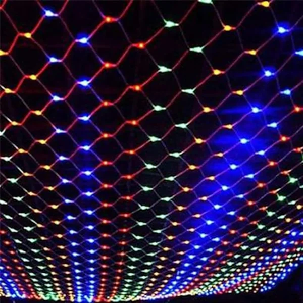 Dekorativa Ljusnät 320 LED, Julbelysning Nät 3x3 m, Ljusslinga gardin – för Uteplats och Fest, Vattentät IP44 flerfärgad