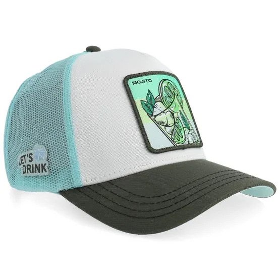 Capslab - Green - trucker - Cap - "Classic Drink Mojito Turquoise/White/Grey A-Frame Trucker " - Hatstore