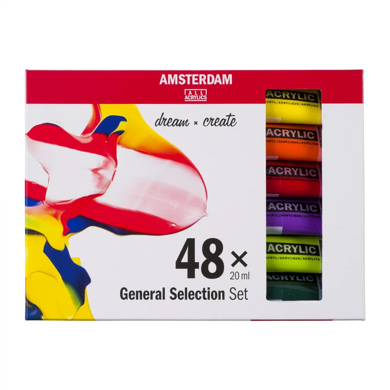Amsterdam Akryylivärit Standard setti 48 x 20 ml