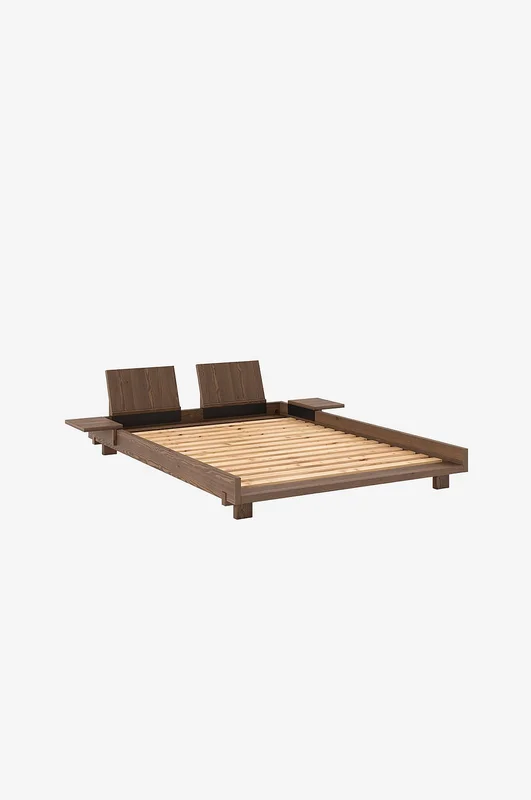 Karup - Social Bed W. 2 Pcs Back Rests And 2 Pcs Side Tables - Brun - Senge - 140X200 - Fra Homeroom