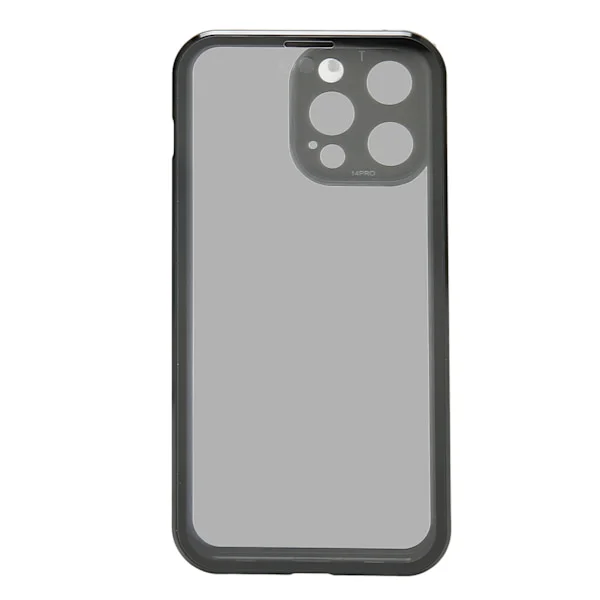 Magnetiskt fodral för iPhone 14 Pro Max Magsafe-kompatibelt Superslim Dubbelsidigt Glasskydd Stötsäkert Svart