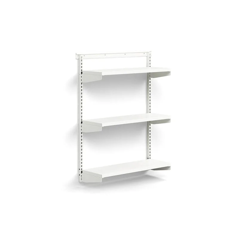 Wall shelving RELY, basic unit, sheet metal shelves, 1221x900x300 mm, white