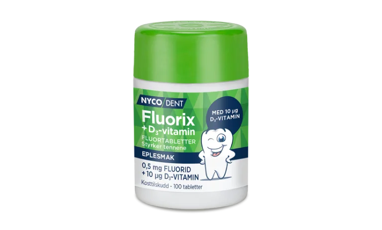 Nycodent Fluorix 0,5 mg fluortabletter med vitamin D3 100 stk