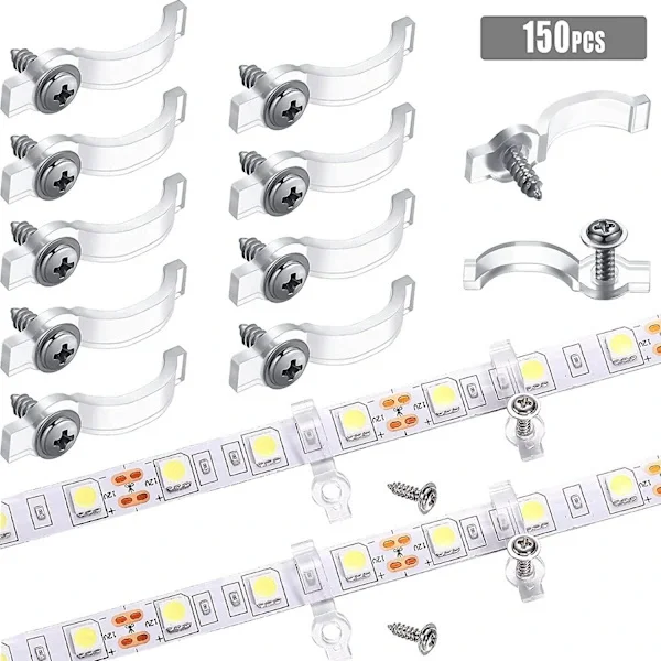 LED-listklämma med skruvar, vattentät enkelsidig LED-listklämma, kompatibel med 10 mm breda LED-lister, klämma för LED-lister för sovrumsbelysning