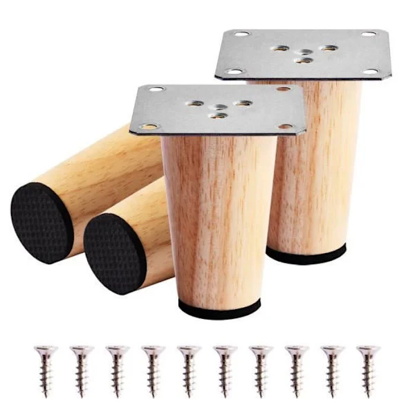4 st Trämöbelben, 8 cm Möbelben Soffben, för Sängbord Soffa