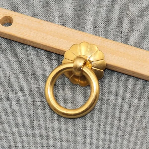 2 stk. Vintage Kommode Skuffe Skab Ring Håndtag Messing Hea