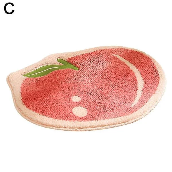 1 pc Flocked Fruit Pattern Bathroom Mat 48x60 cm Non-slip Soft Absorbent Machine Washable Carpet polyester