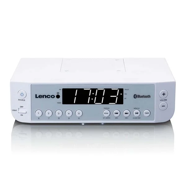 Lenco KCR-100 – Stilig Kjøkkenradio med Bluetooth og Timer, Hvit