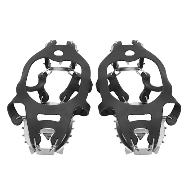 1 Pair 18 Teeth Anti-slip Ice Cleat Shoe Grips Spikes Crampons for Snow Ground Hiking ClimbingM