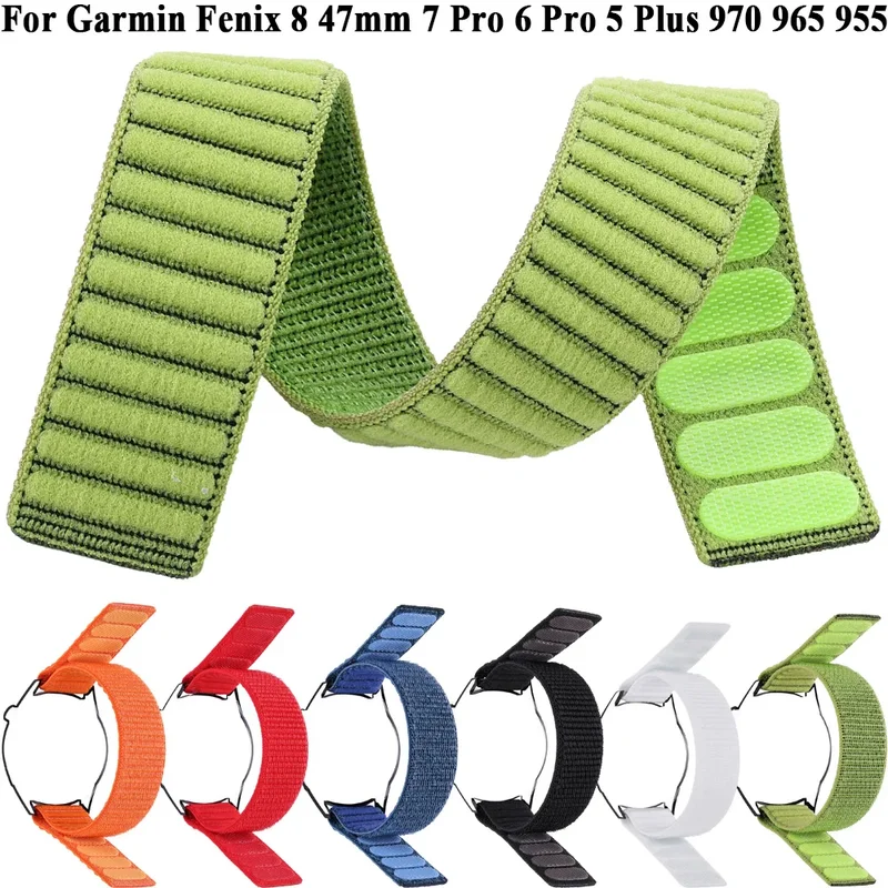 AliExpress - Bracelet de montre en Nylon à boucle à crochet de 22mm, pour Garmin Fenix 8 7 6 Pro Epix 2 Forerunner 970 965 955 945 935 570 265 255