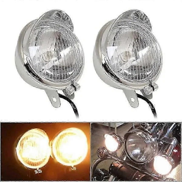 2 stk Krom Motorsykkel Ekstralys Tåkelys For Kawasaki Vulcan VN800 VN900 VN1500 VN1600 VN1700 VN2000