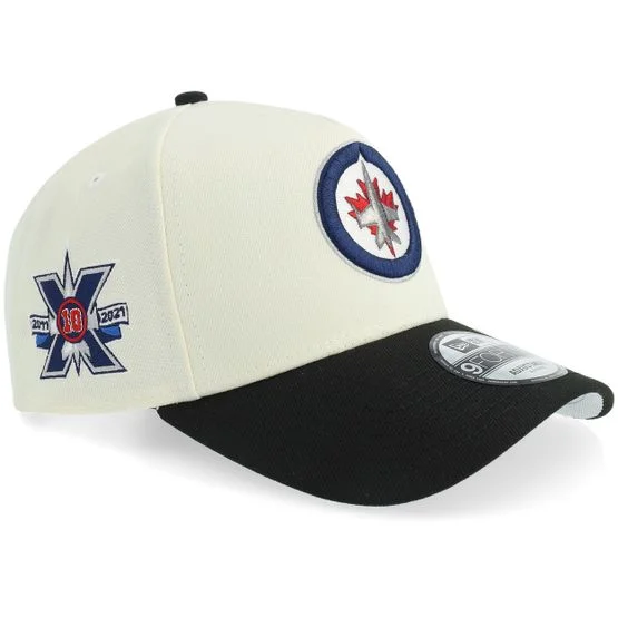 New Era - NHL White adjustable Caps - Hatstore Exclusive x Winnipeg Jets 9FORTY 10 Anniversary Chrome/Black A-frame Adjustable @ Hatstore