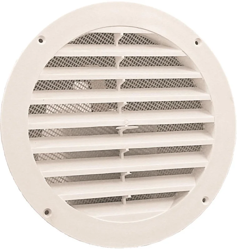 Pisla 31401440 Rister hvit plast 125 mm, Ventilasjon