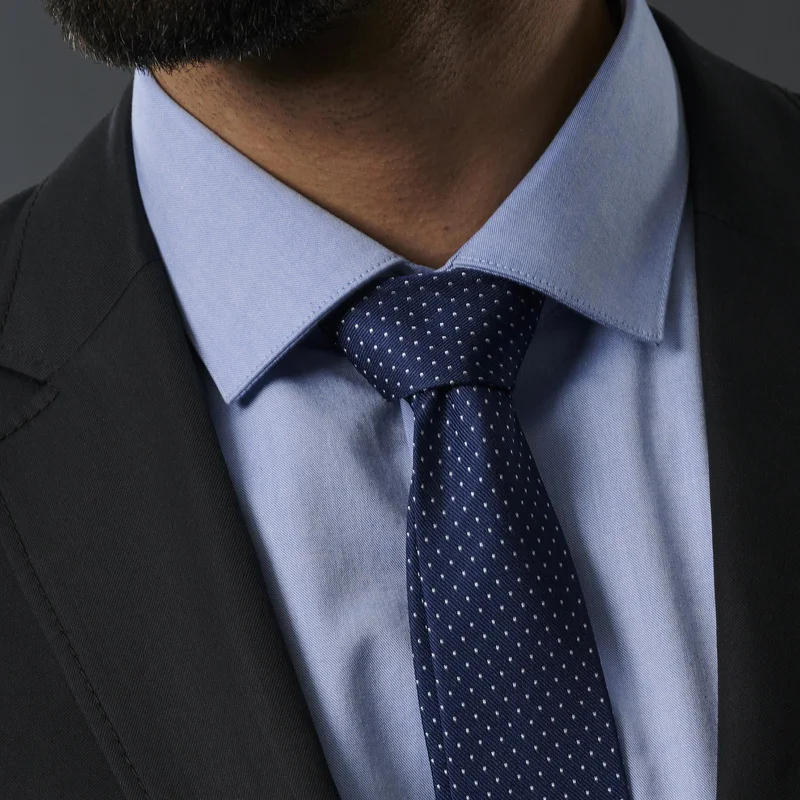Navy Polka Dot Silk 6cm Tie for Men - Patterned Ties