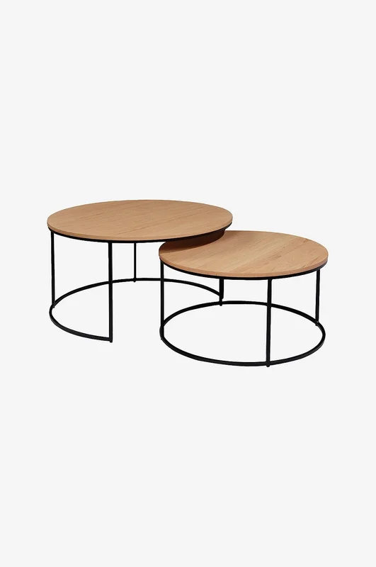 Nordic Furniture Group - Soffbord Natalie Ø85/S2 ek - Vit - Soffbord - Från Homeroom
