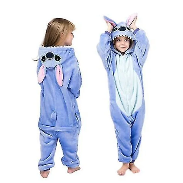 Lasten talvi Stich pyjamat yöasut yksisarvinen haalarit pojat tytöt peitto unipuku vauvan asu -a 110CM