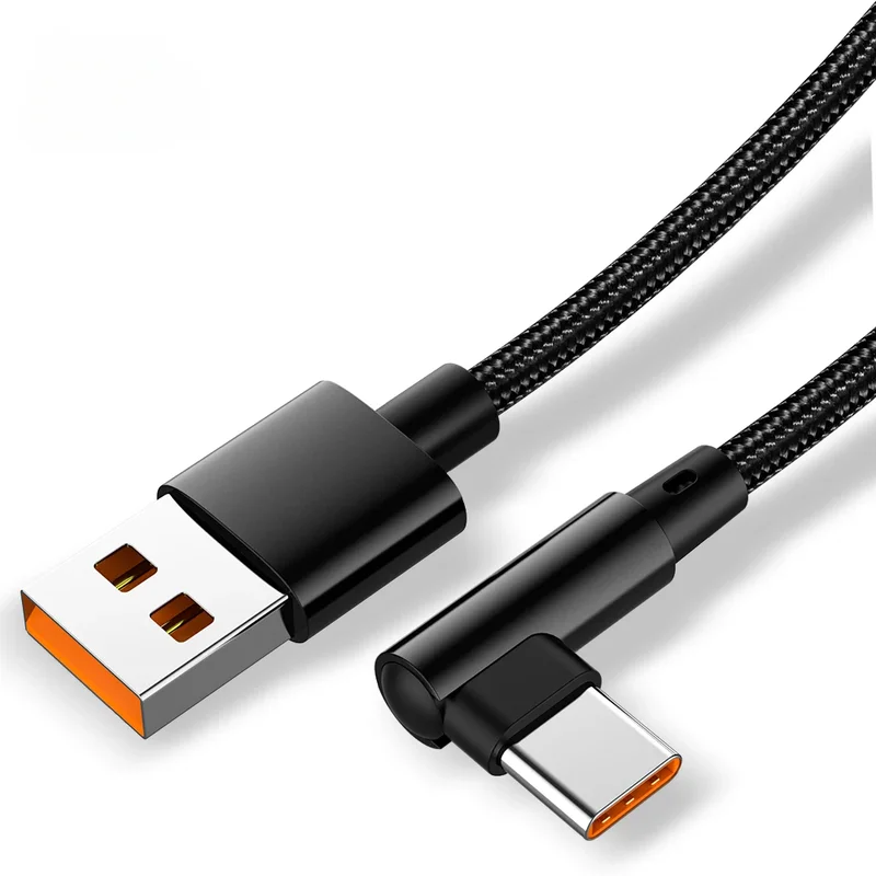 AliExpress - 66 W 90-Grad-Winkel-Super-Schnelllade-Datenkabel, USB-Typ-C-Ladekabel, Schnellladekabel, USB auf Typ-C-Ladekabel