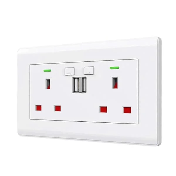 Tuya Wifi Uttag med Dubbel USB 5V/2.1A Smart Hem Strömbrytare UK Kontakt Smart Life APP Uttag för Hem Al