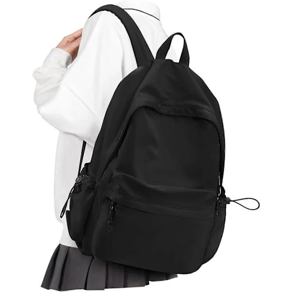 School Backpack Black Waterproof Bookbag Casual Lightweight Travel Backpack Daypack Backpacks for Men Women College High School Bags Backpack for Boy