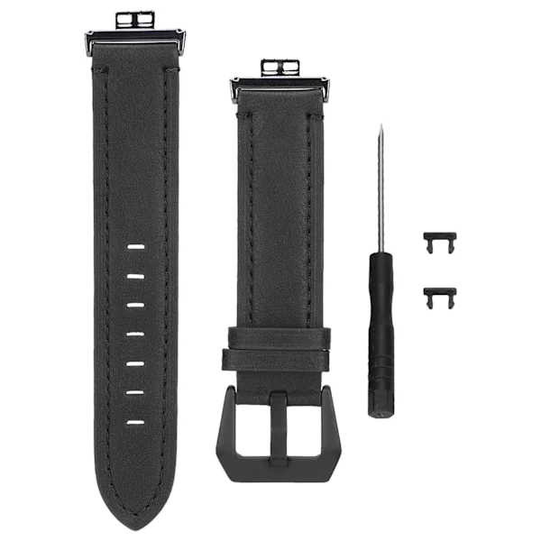 Smartwatch Band Rem Vintage Läder Armbandsur med Spänne Skruvmejsel för HUAWEI Watch FIT Svart