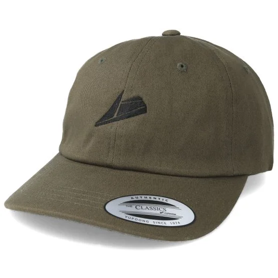 Sneakers - Grøn adjustable Kasket - Black Logo Olive Dad Cap Adjustable @ Hatstore