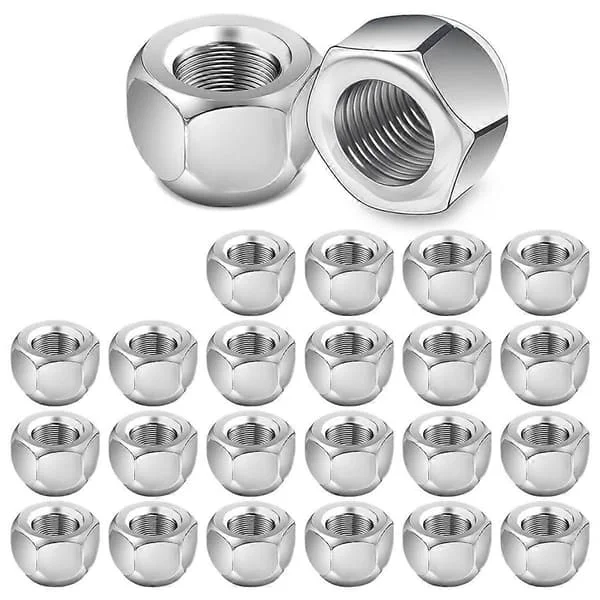 24-pack 1/2-20 tums hjulmuttrar för släpvagn, för 1/2 tums hjulbultar på båttrailers däck husbil lastbil T