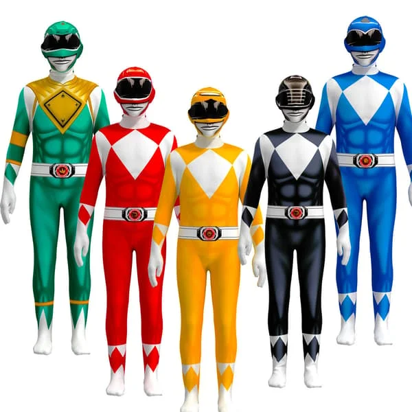 Newadult Barn Power Rangers Mighty Morphin Jumpsuit Party Fancy svart