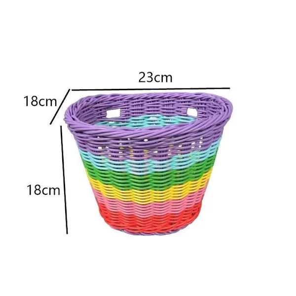 Woven Bicycle Basket Colorful Bike Basket Front Bike Basket Kids Scooter Accessories Children's Bicycle Storage Basket