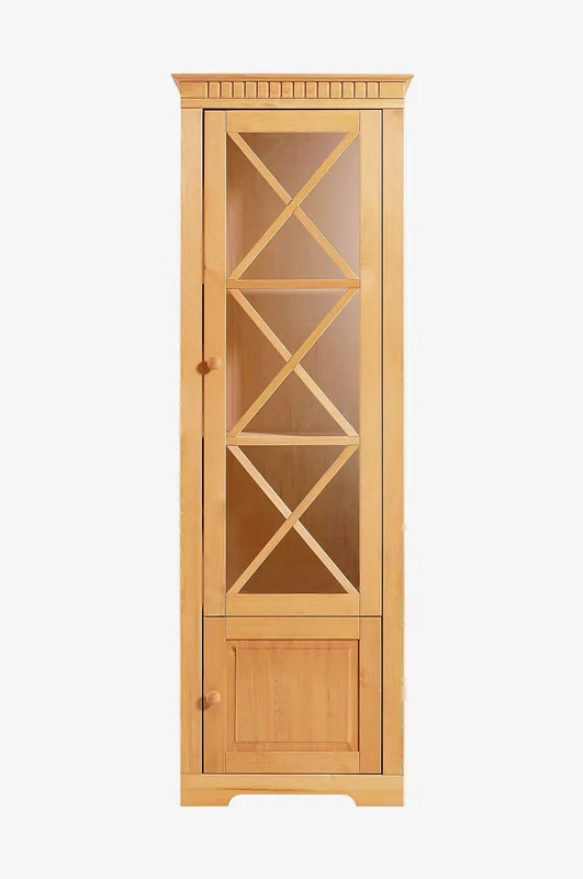 Loft24 - Vitrine Lisa 1 glassdør/1 dør - Brun - Skap - Fra Homeroom