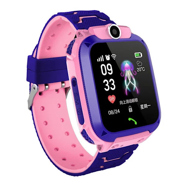 Nyt 4G Smartwatch til Børn SOS GPS-positionering Videoopkald SIM-kort Egnet til Børn Smartwatch Kamera Vandtæt Ur (FW) Pink
