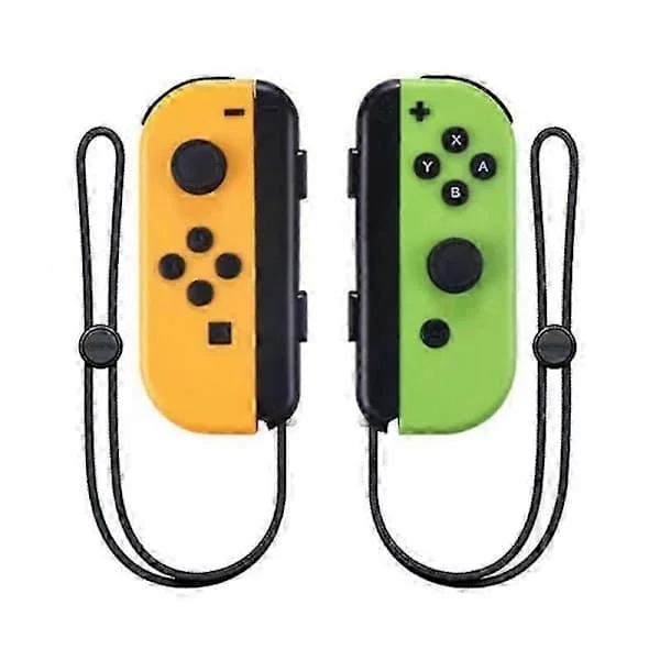 Joycon trådløs kontroller for Nintendo Switch, støtter vekkefunksjon, venstre høyre fjernkontroll med håndleddsstropp gul grønn