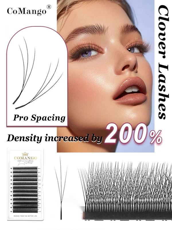 AliExpress - CoMango Extensions de cils en forme de W Cils étroits 3D W Spark Clover Lashes Cils en faux vison préformés en éventail pour le 