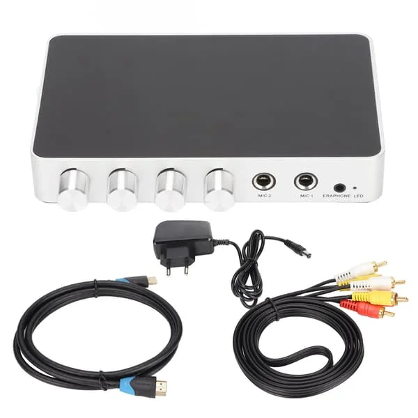 HD Multimedia Interface -mikseri 4K 1080P DC 12V Säädettävä Äänimikrofoni Vahvistin Android TV -bokseille ja DVD-soittimille EU-pistoke