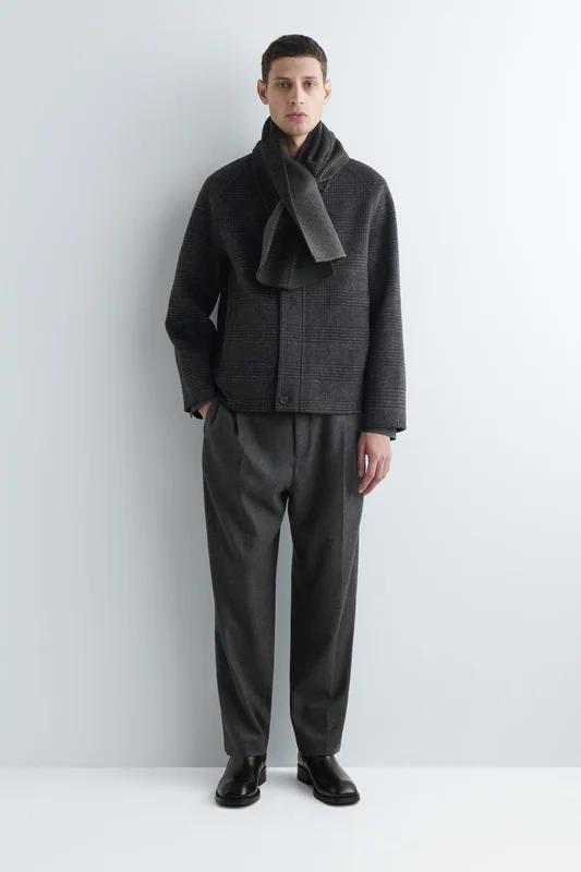 COS Men's Sciarpa In Lana Doppiata in Grigio
