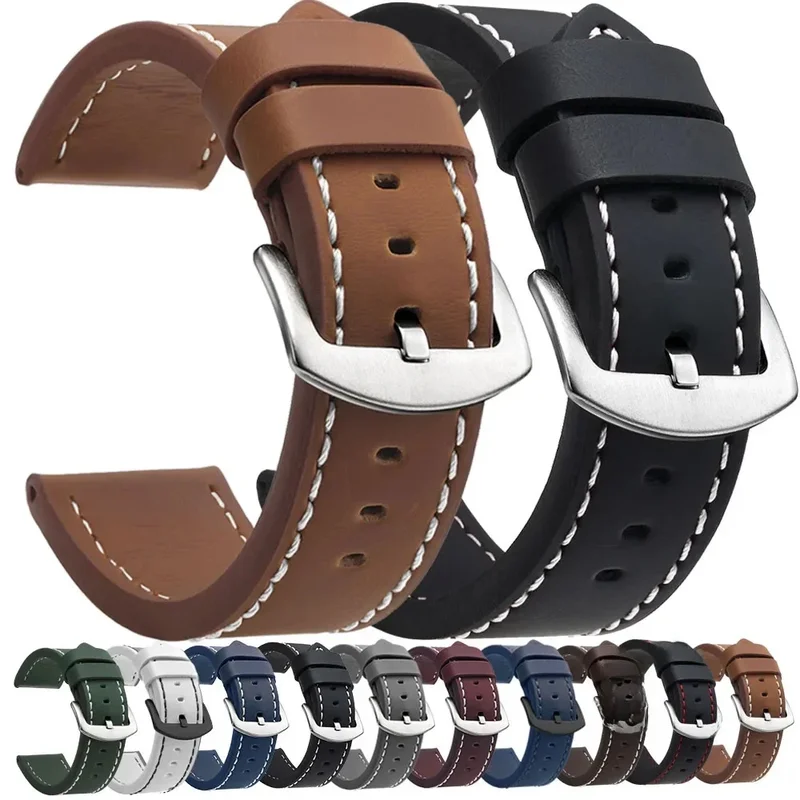 AliExpress - SAMCO bracelet de montre bracelet Sport Vintage bracelet de montre en cuir boucle en acier inoxydable accessoires de montre 18mm 20mm 