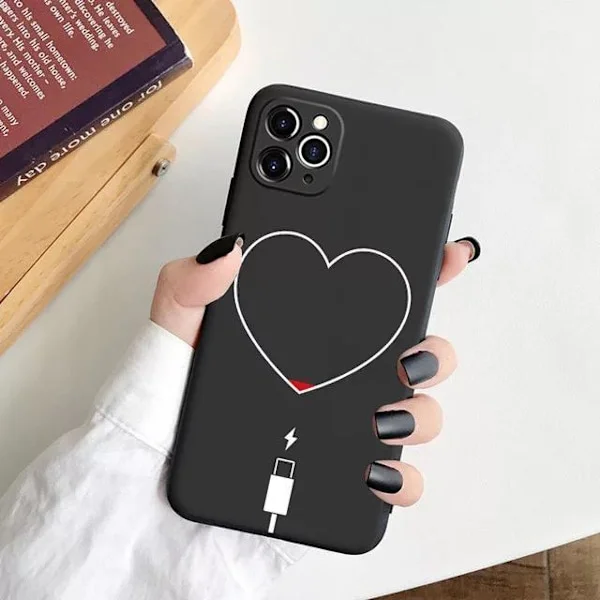 iPhone 12 Pro Max case batteri ende hjerte kærlighed opladning