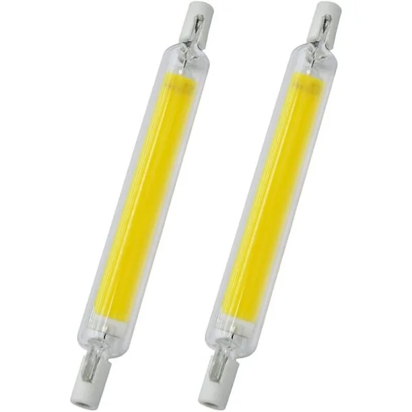 2 stk. 118MM 20W 220V Høj Lysstyrke R7S LED-pære Dobbeltendet COB Glasmønsterlampe Erstatter Halogenlamper, Lavt Energiforbrug Naturligt Lys