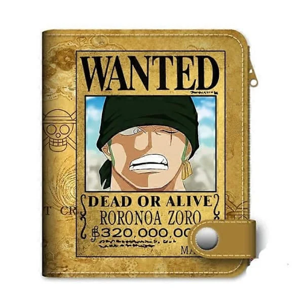 One Piece Anime Figur Plånbok Luffy Plånbok Zoro Ace Belöningsorder Skelettmönster Pu Tecknad Kawaii Plånbok Korthållare Plånbok Gåva B4 B4