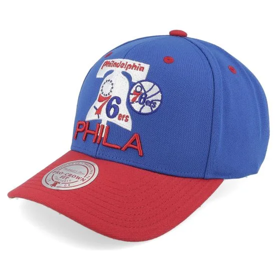 Mitchell & Ness - NBA Blau Adjustable Cap - Philadelphia 76ers All In 2.0 Pro Blue/Red Adjustable @ Hatstore