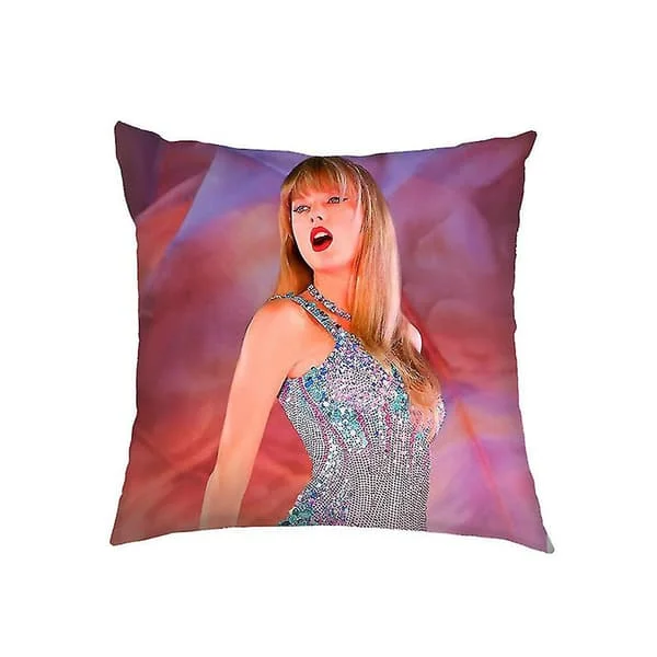 Taylor Swift Kuddfodral Prydnadskudde Soffa Bil Hem Kontor Dekorationer Swiftie Fans Gåvor 45x45 Cm (DPENG)