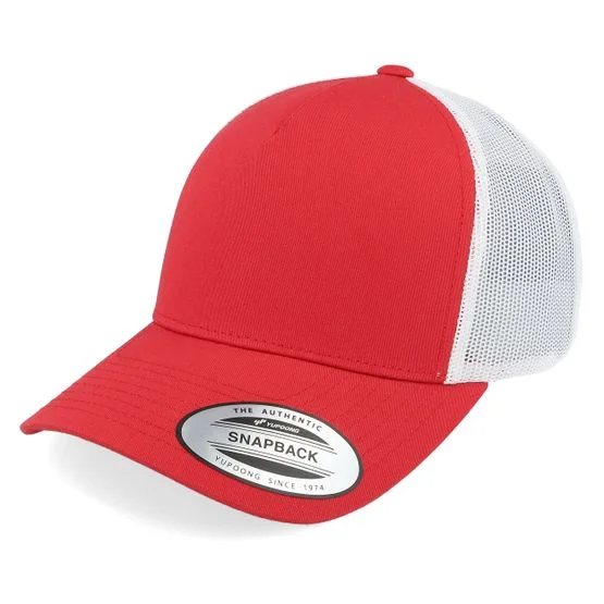 Yupoong - Rød trucker Caps - Retro Red/White A-Frame Trucker @ Hatstore