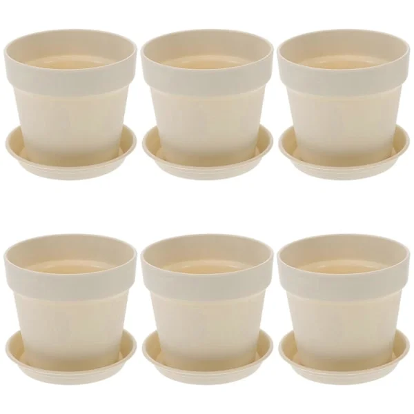 6 Set Plast Bonsai Krukor Skrivbords Växtkruka Balkong Blomkrukor för Fönsterbräda Trädgård
