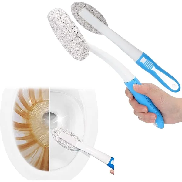 Pimpsten toiletrens, 2 stk. med håndtag, fjerner kalk og pletter