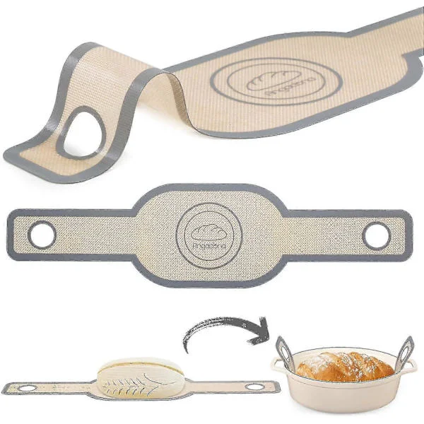 Silikone Brødløfter Oval, non-stick & Let at Rengøre Genanvendelig Oval Silikone Bagemåtte Til Gryde Med Lange Håndtag Surdejsbrød Bagemåtte Værktøj S