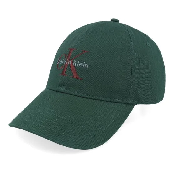 Calvin Klein - Green unconstructed Czapka Z Daszkiem - Monologo Embroidery Baseball Cap Sycamore Dad Cap @ Hatstore