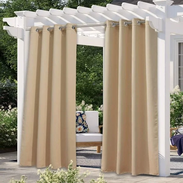 Qelus Utomhus Gardin Vattentåliga med Ögla - 132x213cm - Beige - Pergola Terrass Isolering för Trädgård