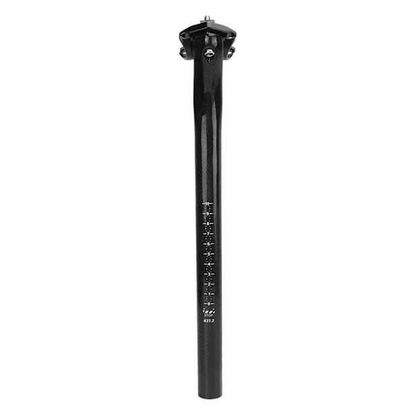 Professionell aluminiumhuvud dubbelspik kolfiber 3K glansig svart cykelsadelstolpe 27.2x350mm 1.07x13.78in