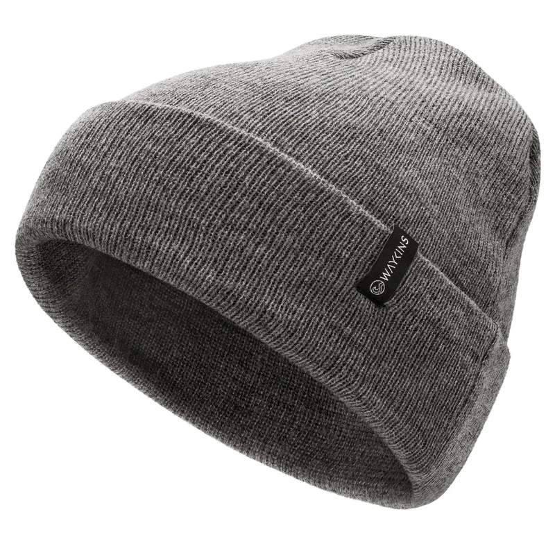 Baltic | Szürke finomkötésű akril sapka férfiaknak - Beanie sapkák