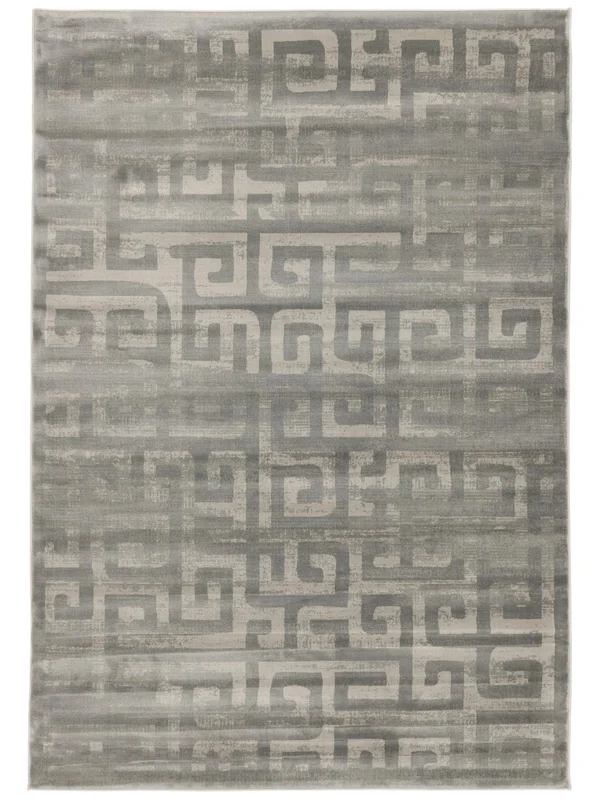 Ancient 140X200 Small Light Grey Geometric Rug